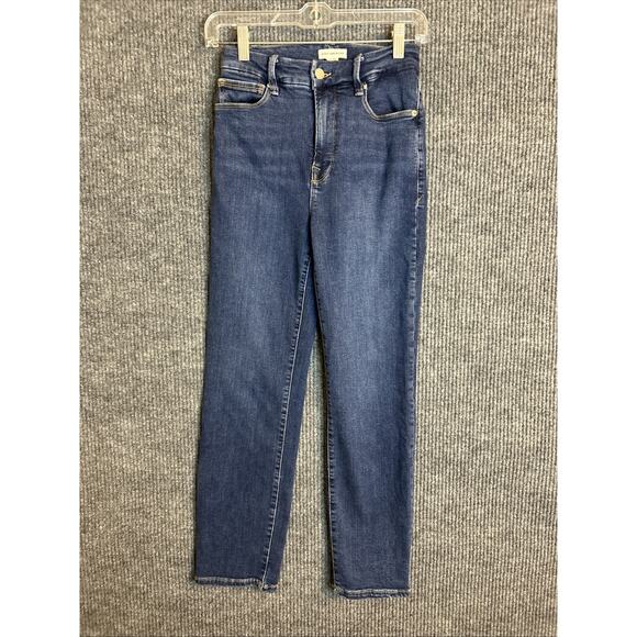 Good American Womens Good Leg Jeans Size 26 Blue Medium Wash Denim Stretch - Picture 1 of 9